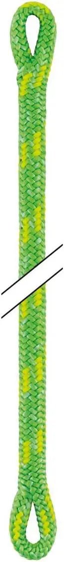 Petzl Flow 11.8mm arborist climbing rope with 2 spliced eyes in green and orange, 45m length