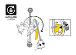 Yellow PETZL RIG Descender with ergonomic handle and AUTO-LOCK system for safe rope access