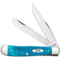 Case Trapper Pocket Knife Caribbean Blue Jig Bone WR XX (25592)